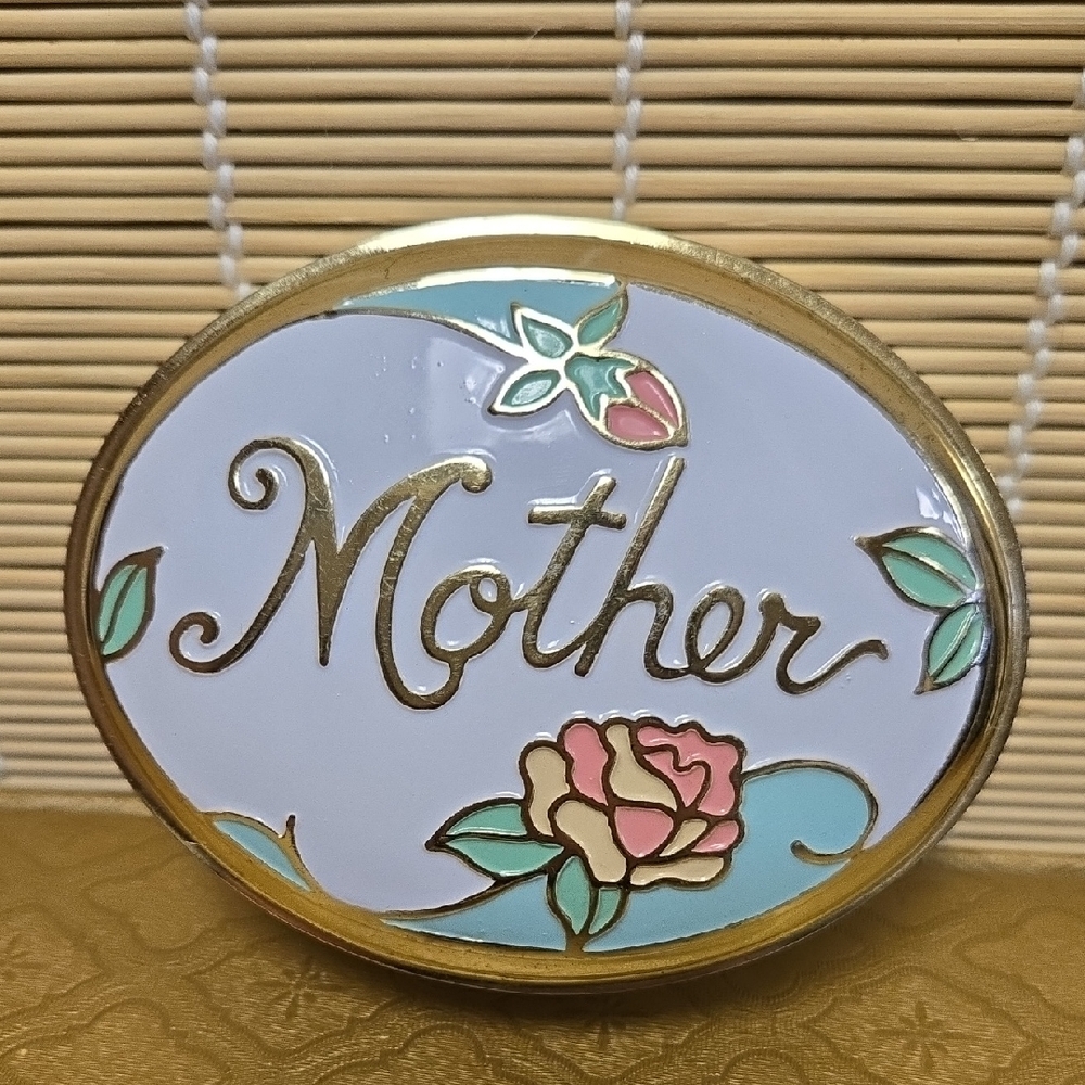 Gold and Pastel 'Mother' Decorative Enamel Trinket Box